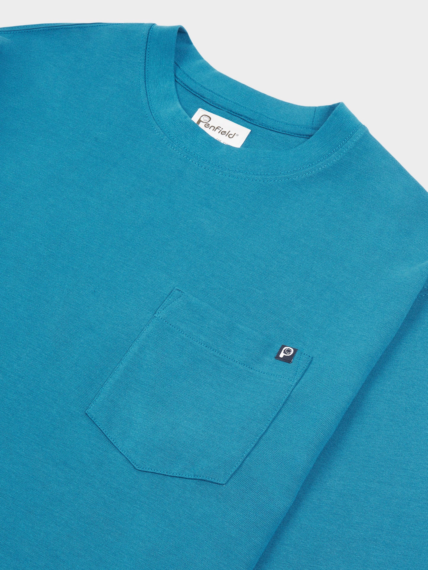 Chest Pocket Long Sleeve T-Shirt in Mallard Blue