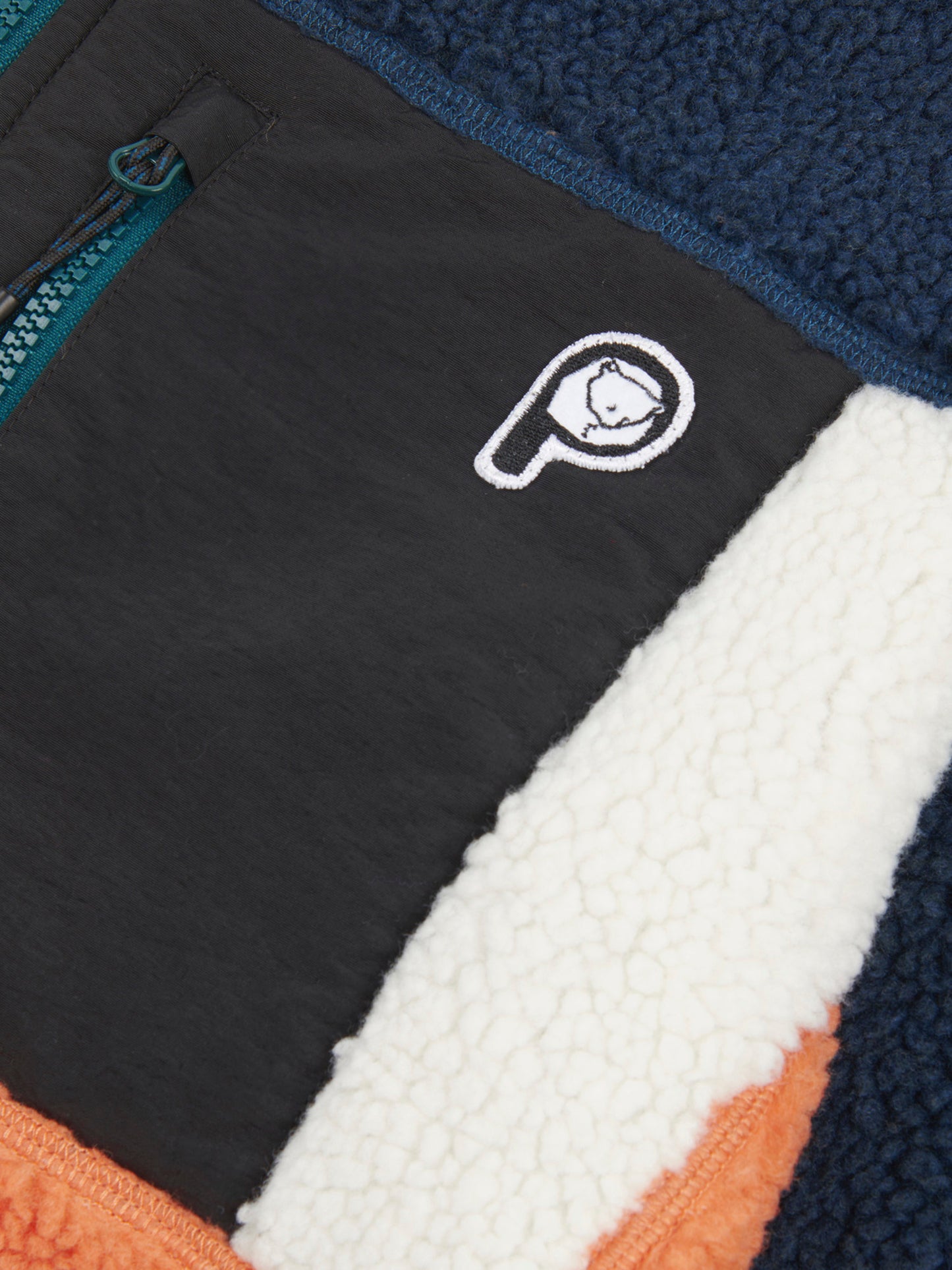 P Bear Fleece Jacket in Blue Wing Teal