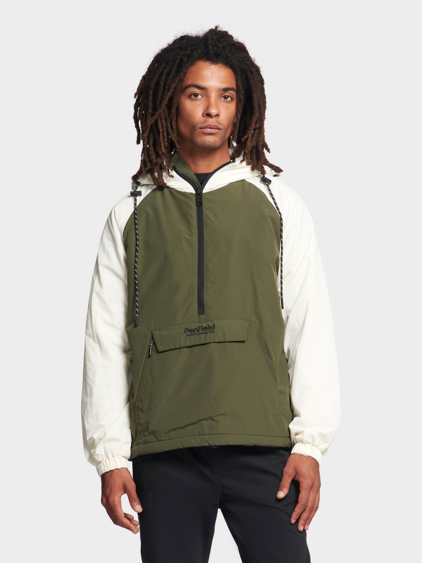 Hudson Script Windbreaker Jacket in Forest Night