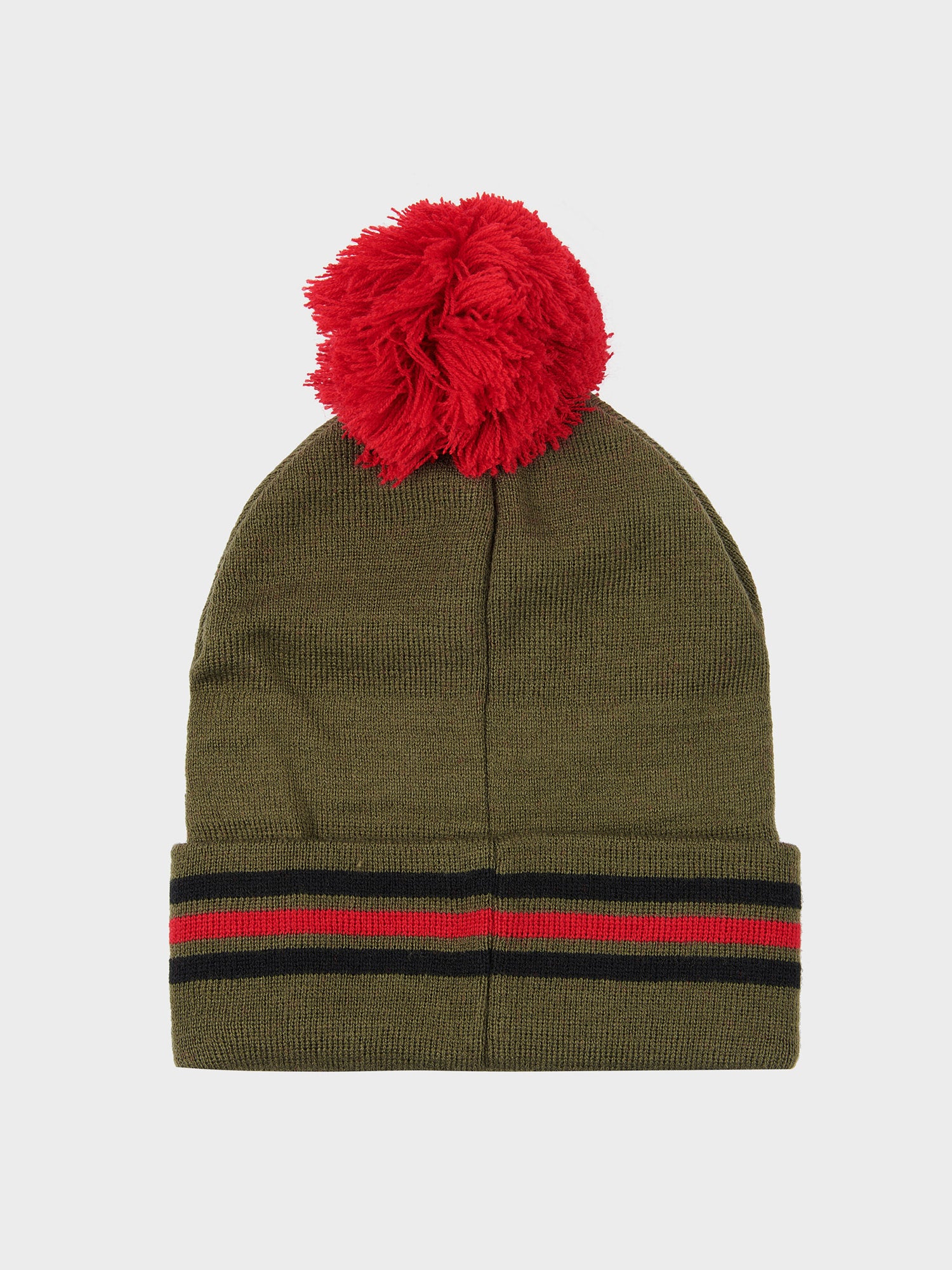 Intarsia Knit Bobble Beanie in Forest Night