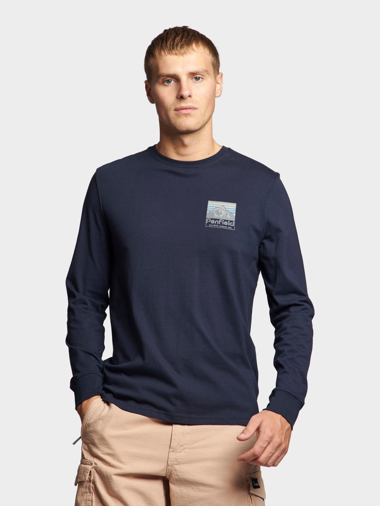 Penfield Back Graphic LS T-Shirt Navy Blue