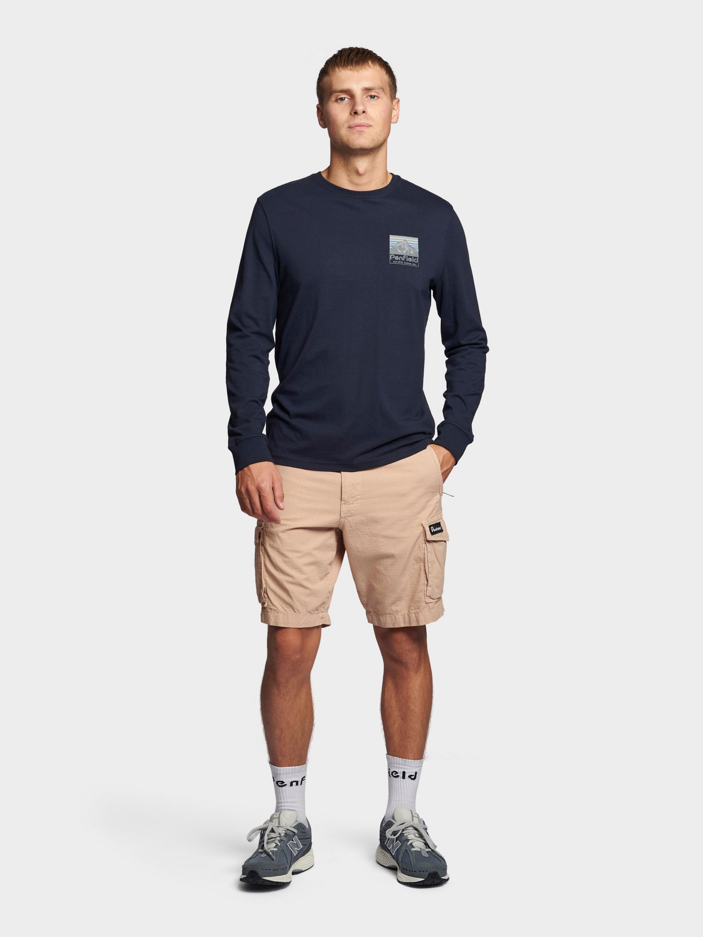 Penfield Back Graphic LS T-Shirt Navy Blue