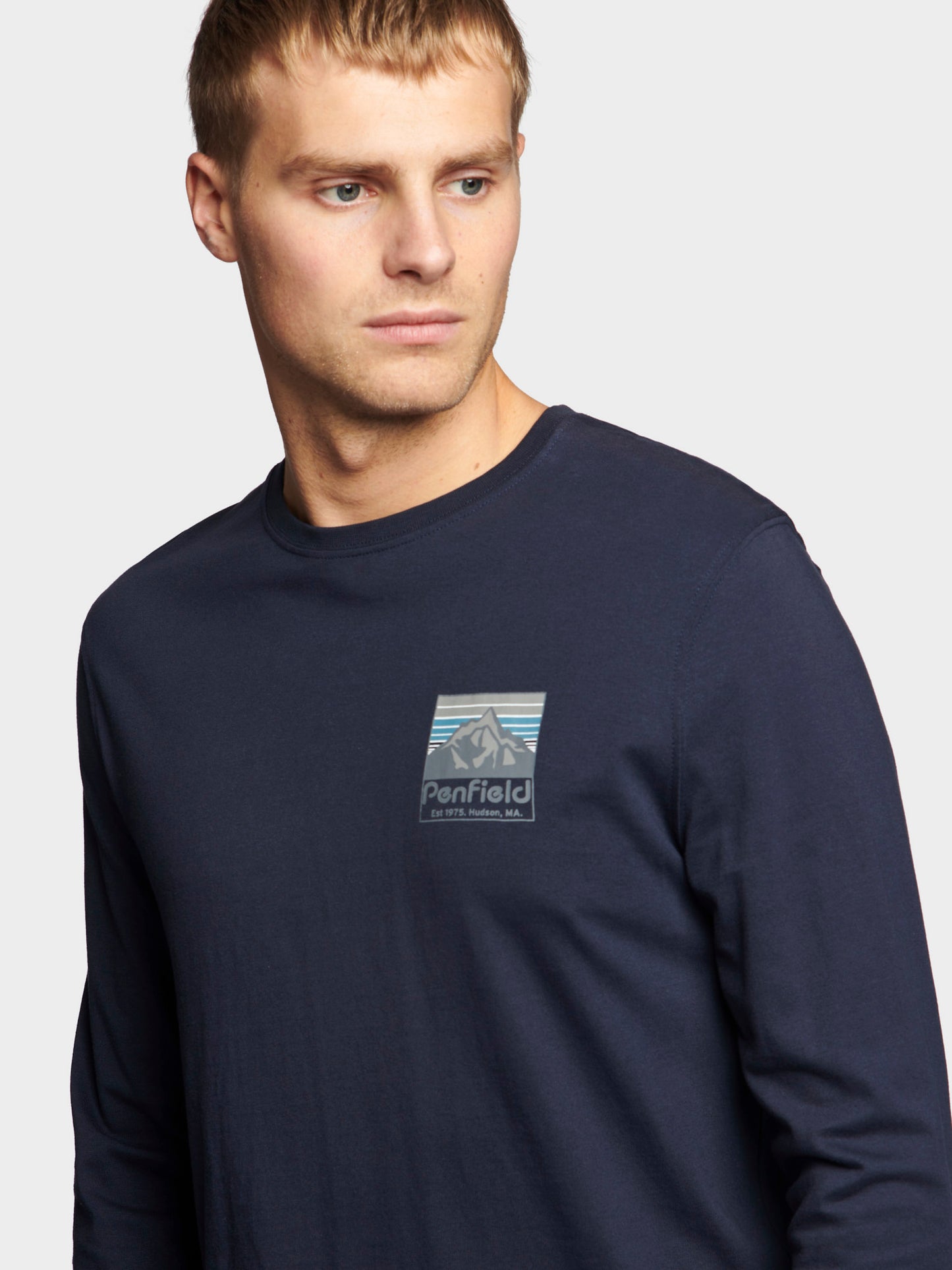 Penfield Back Graphic LS T-Shirt Navy Blue