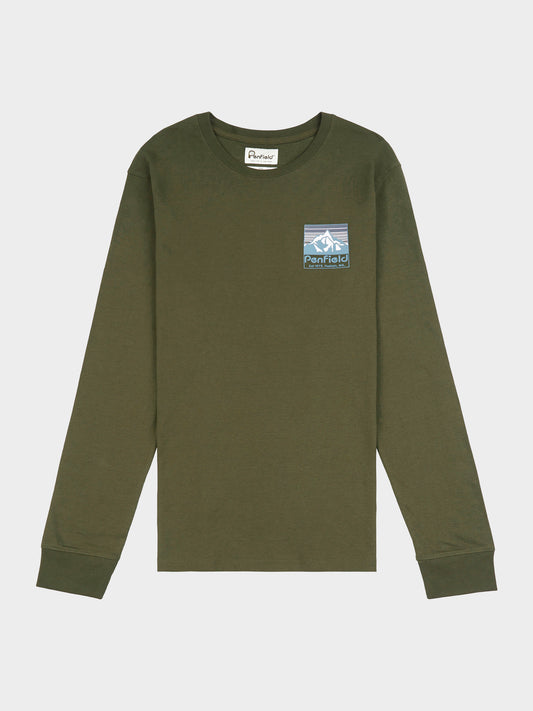 Back Graphic Long Sleeve T-Shirt in Forest Night