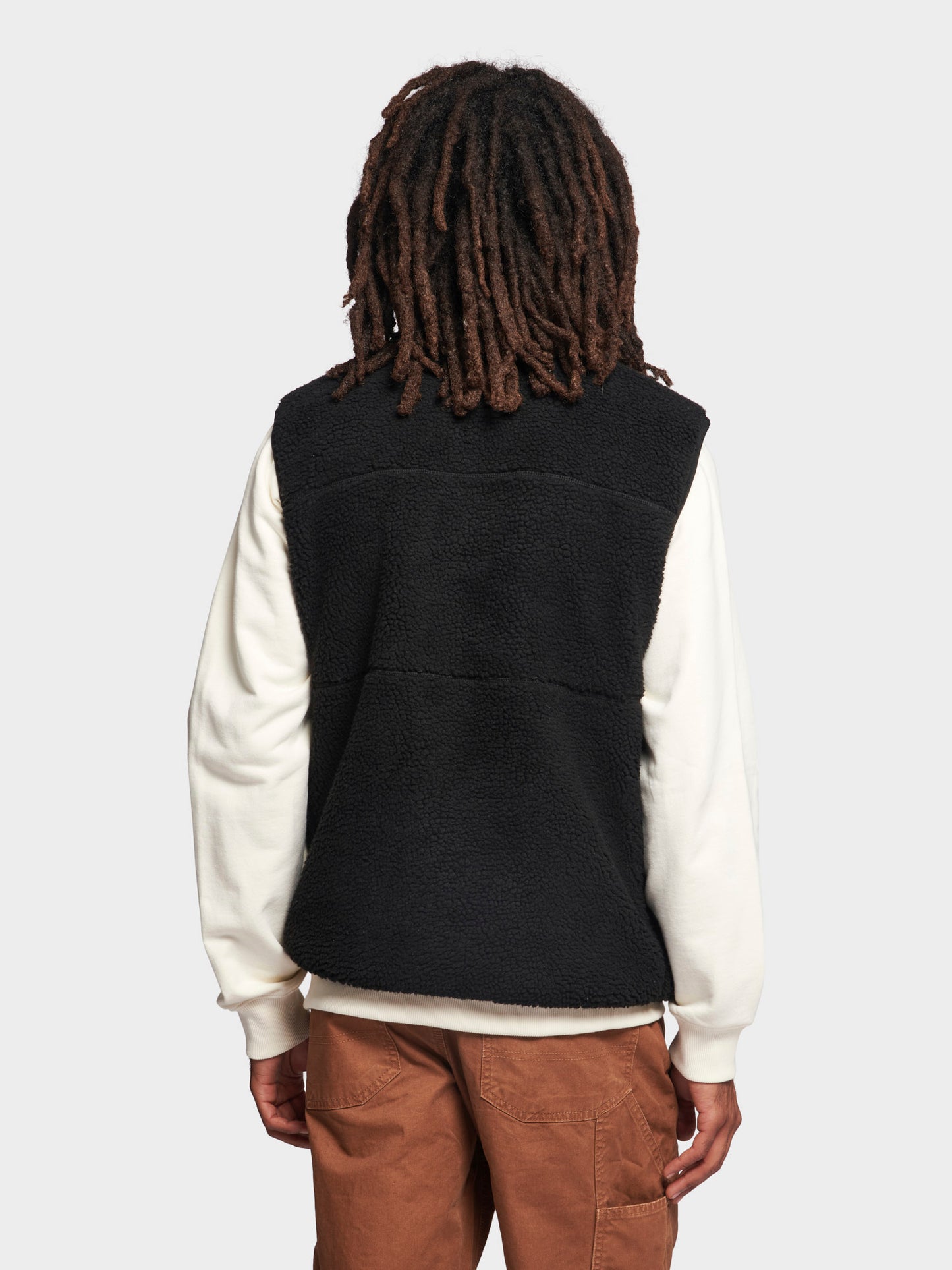Hudson Script Fleece Vest in Black