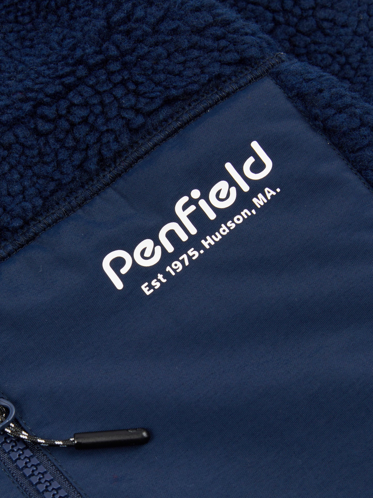 Hudson Script Fleece Jacket in Navy Blue