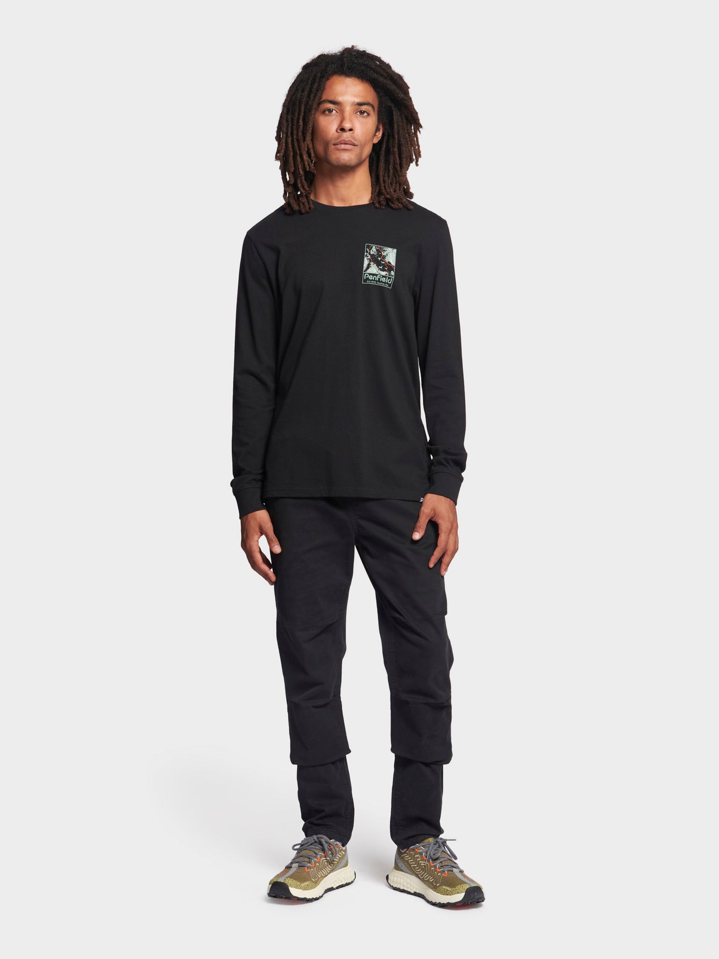 Yosemite Trail Satellite Long Sleeve T-Shirt in Black