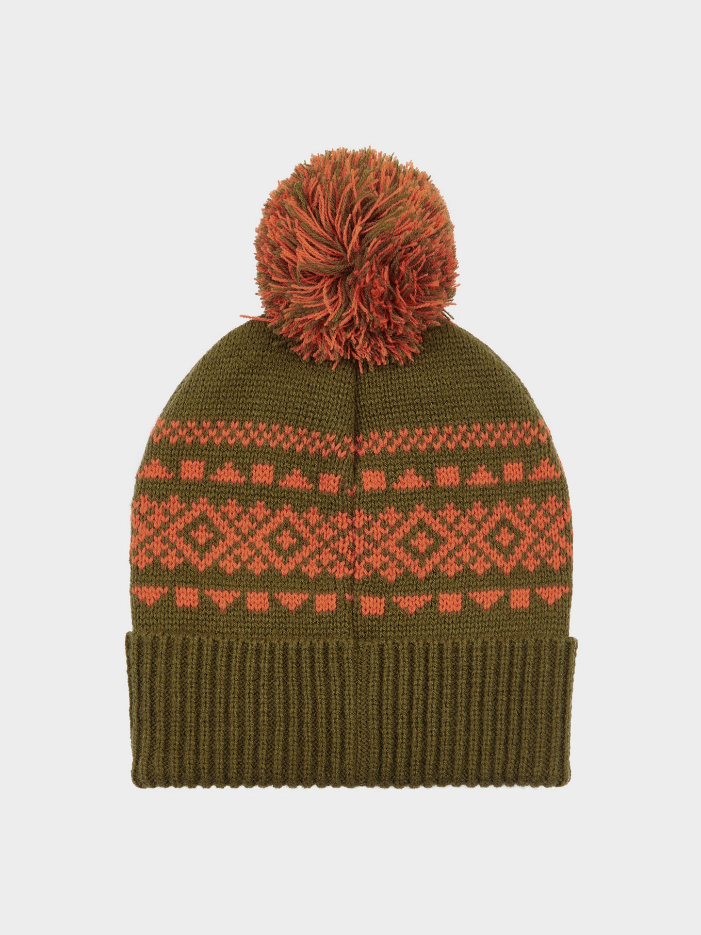 Fairton Fair Isle Bobble Hat in Forest Night