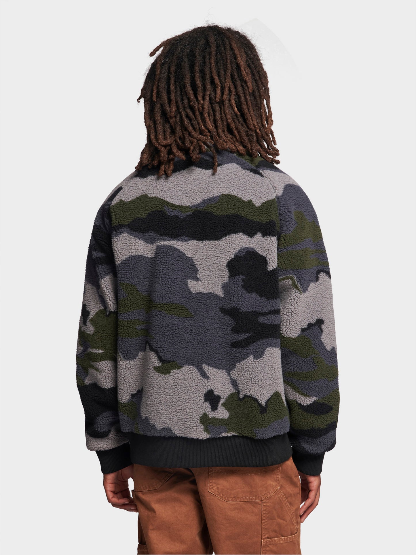 Abstract Mountain Fleece Jacket in Ebony