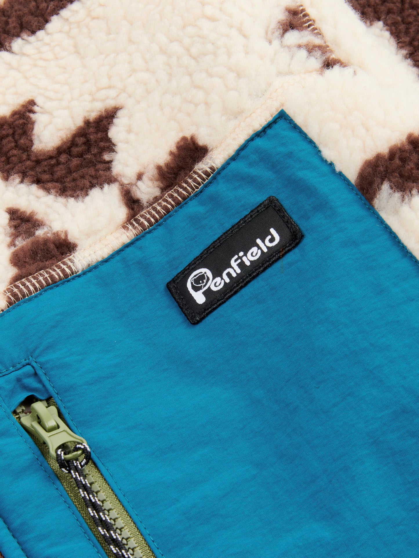 Winter Geo Mattawa Borg Fleece Jacket in Shaved Chocolate