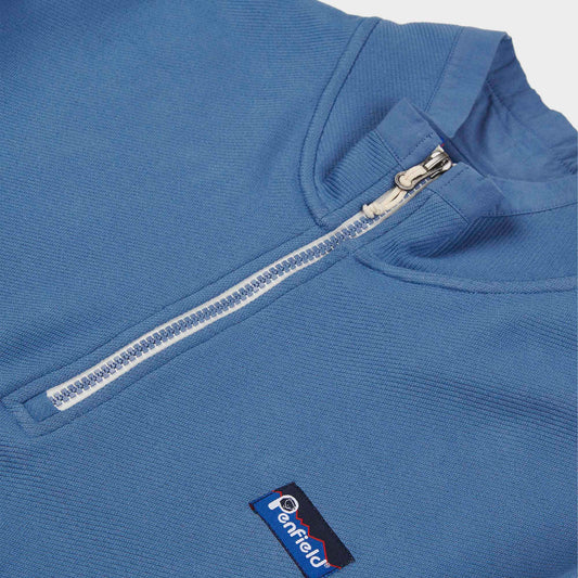 Relaxed Fit Washed Funnel Sweatshirt in Blue Horizon