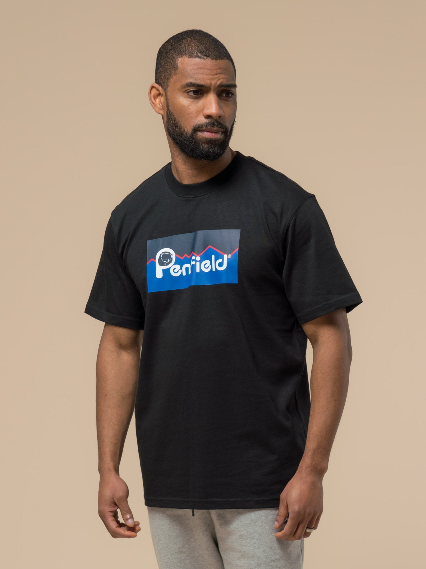 Penfield Mens Original Large Logo T-Shirt in Black