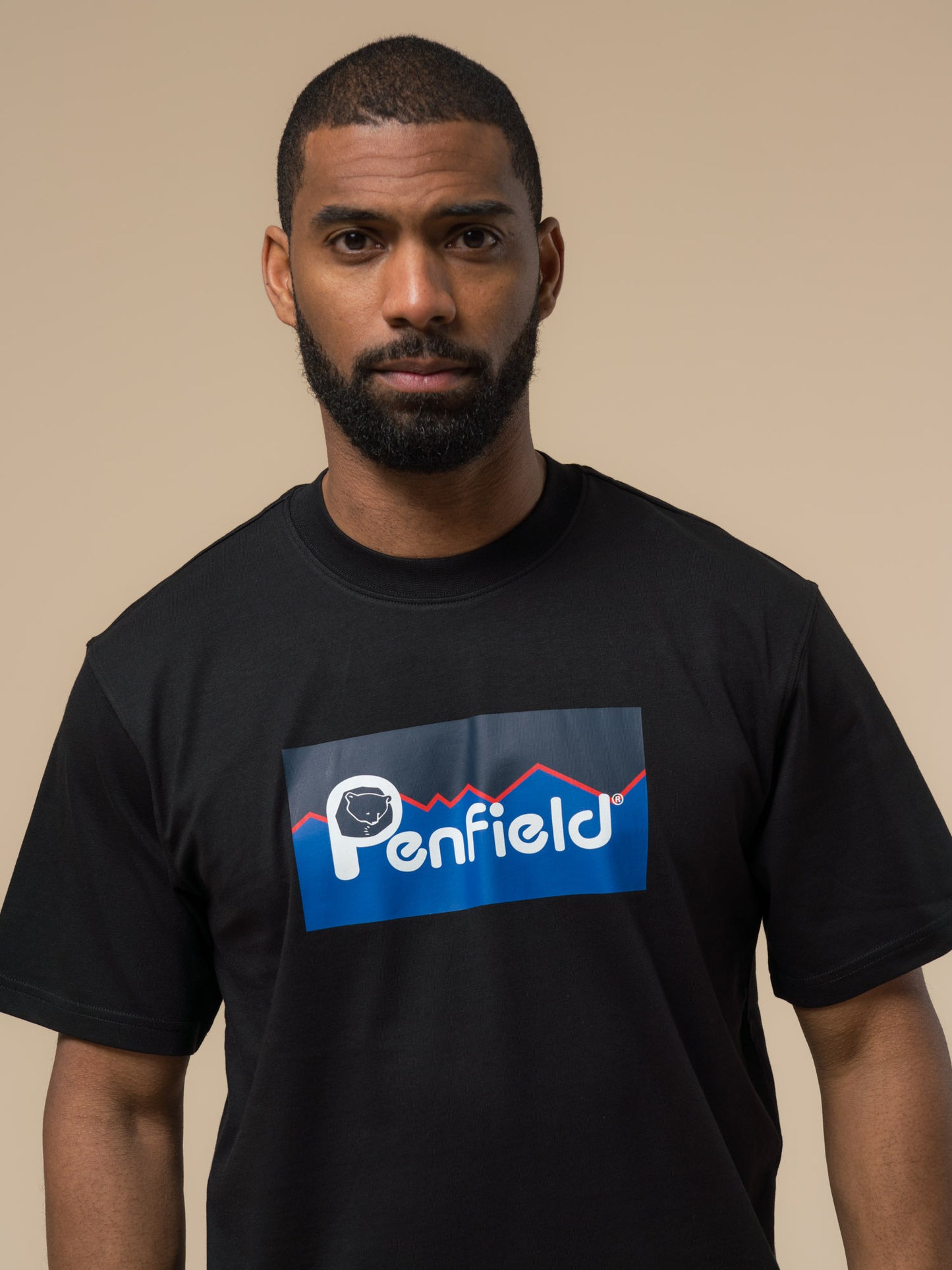 Penfield Mens Original Large Logo T-Shirt in Black