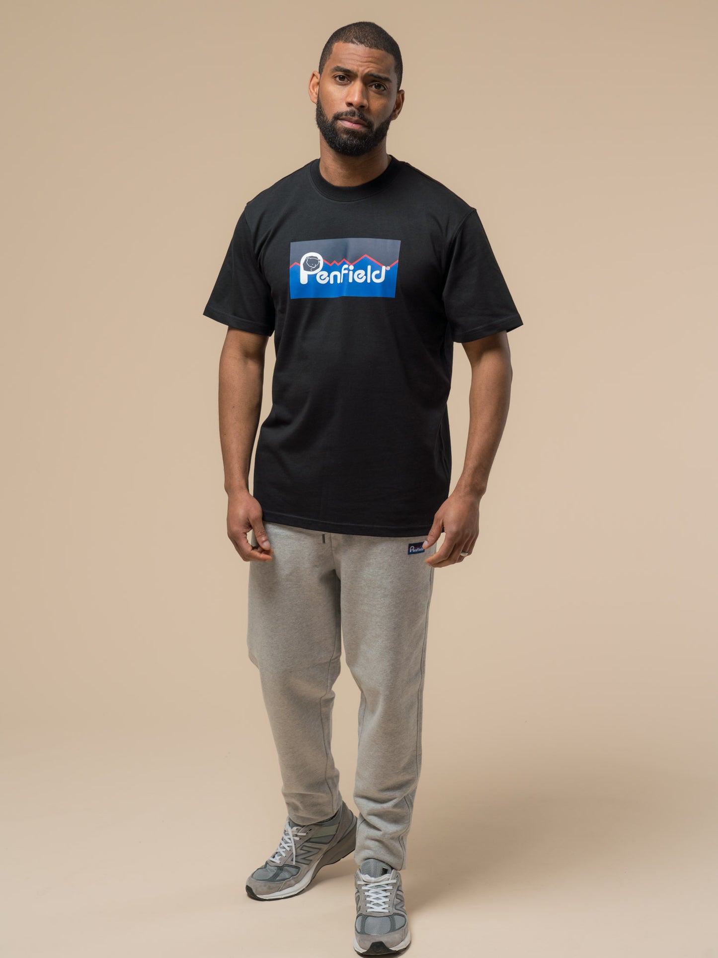 Penfield Mens Original Large Logo T-Shirt in Black