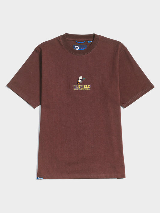 Embroidered Mallard T-Shirt in Chicory Coffee