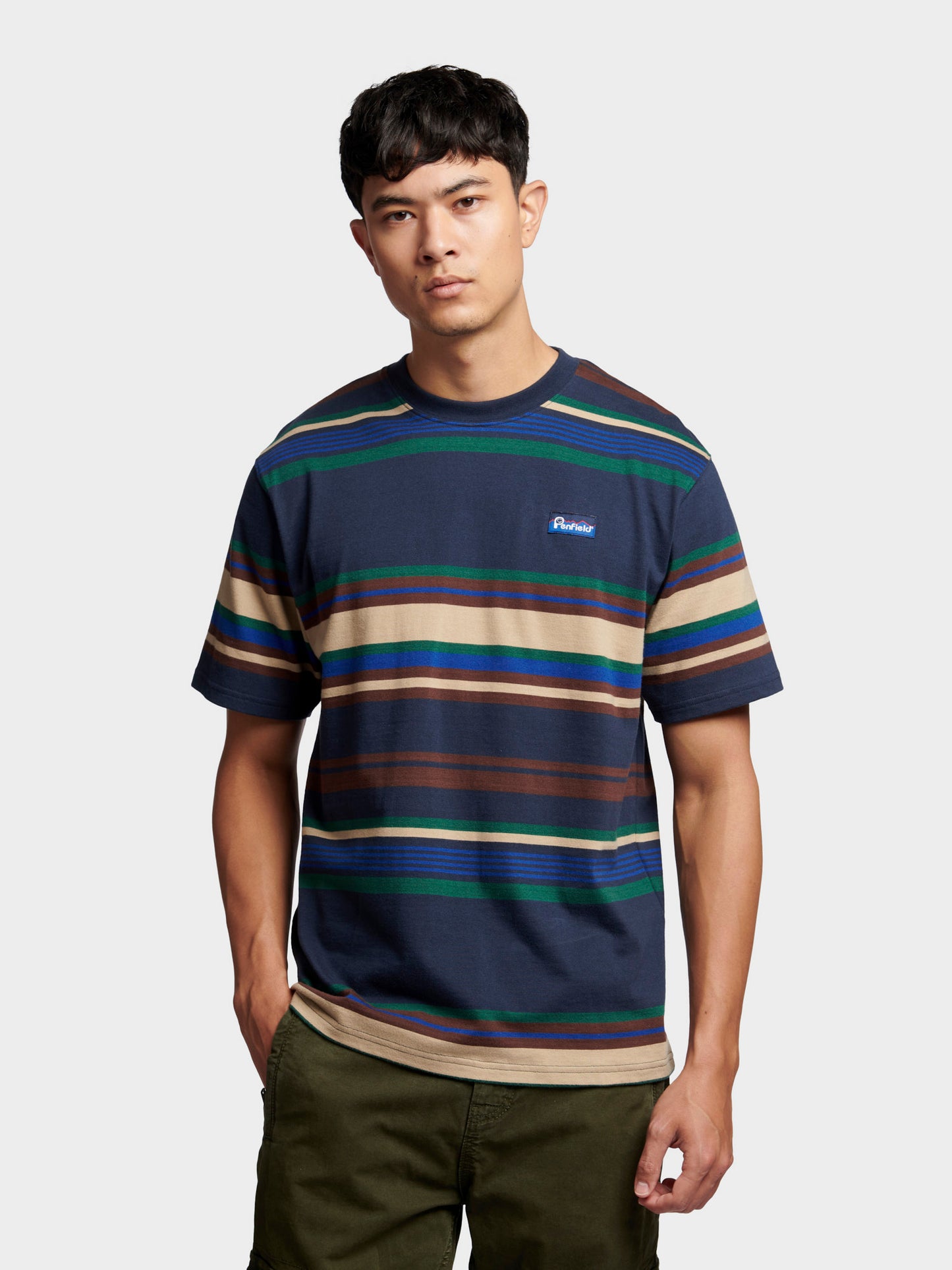 Stripe T-Shirt in Navy Blue