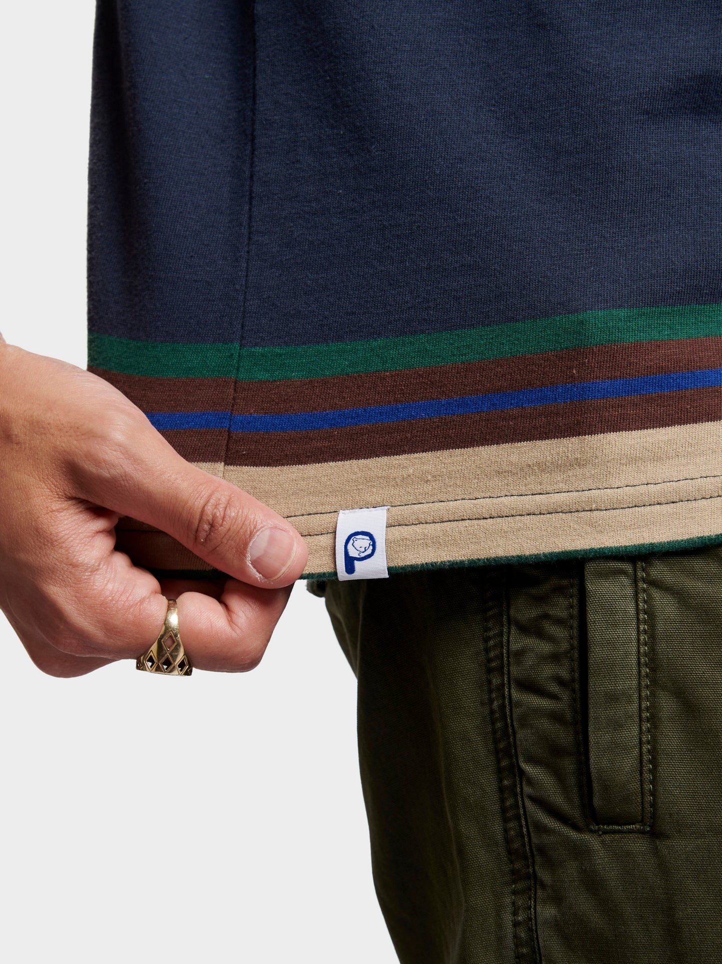 Stripe T-Shirt in Navy Blue