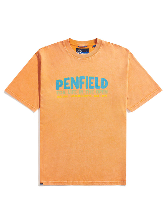 Retro Print T-Shirt in Golden Ochre