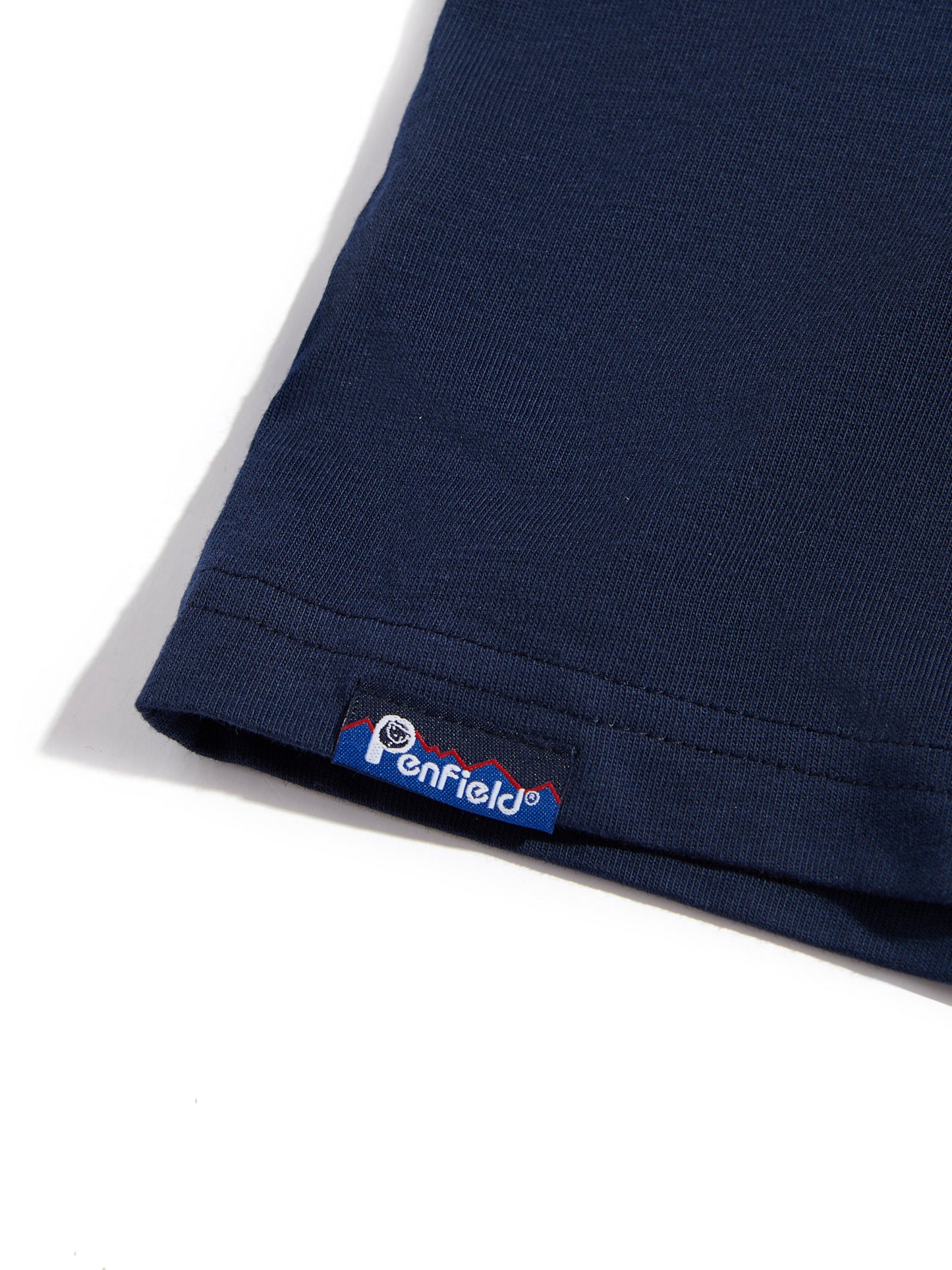 Contrast Stripe Bear Graphic T-Shirt in Navy Blue