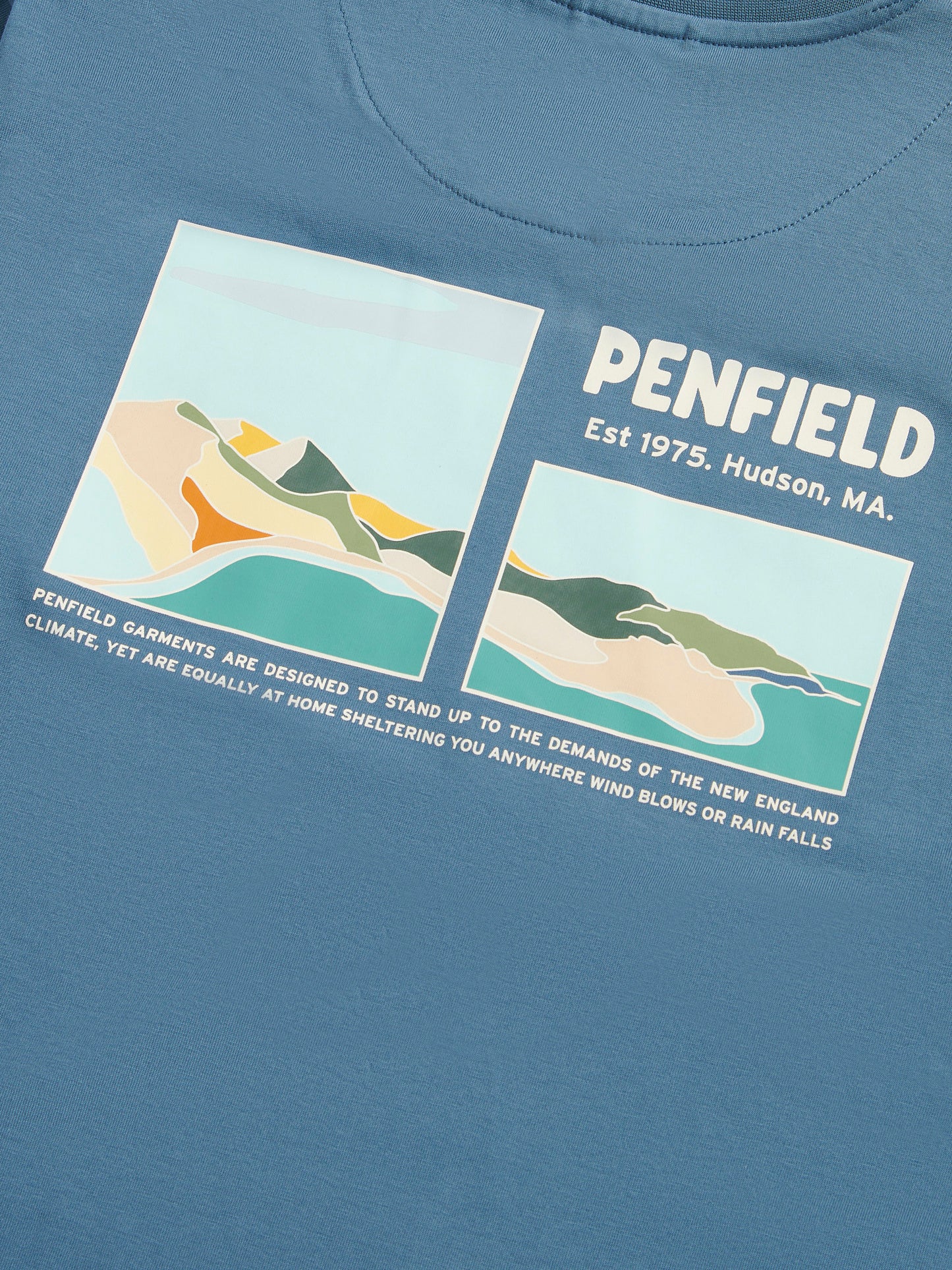 Block Landscape Graphic T-Shirt in Blue Fusion