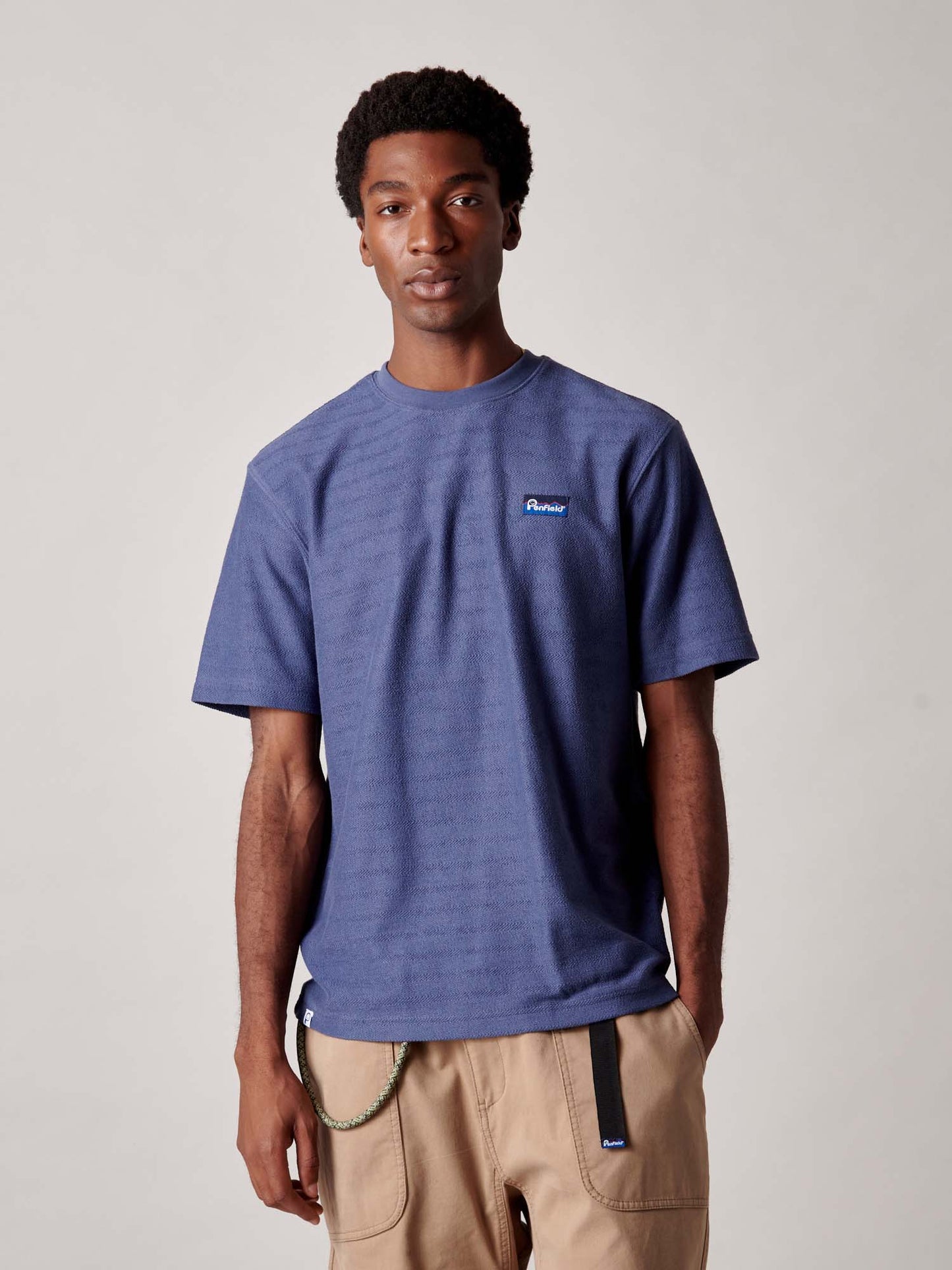 Textured T-Shirt in Blue Indigo