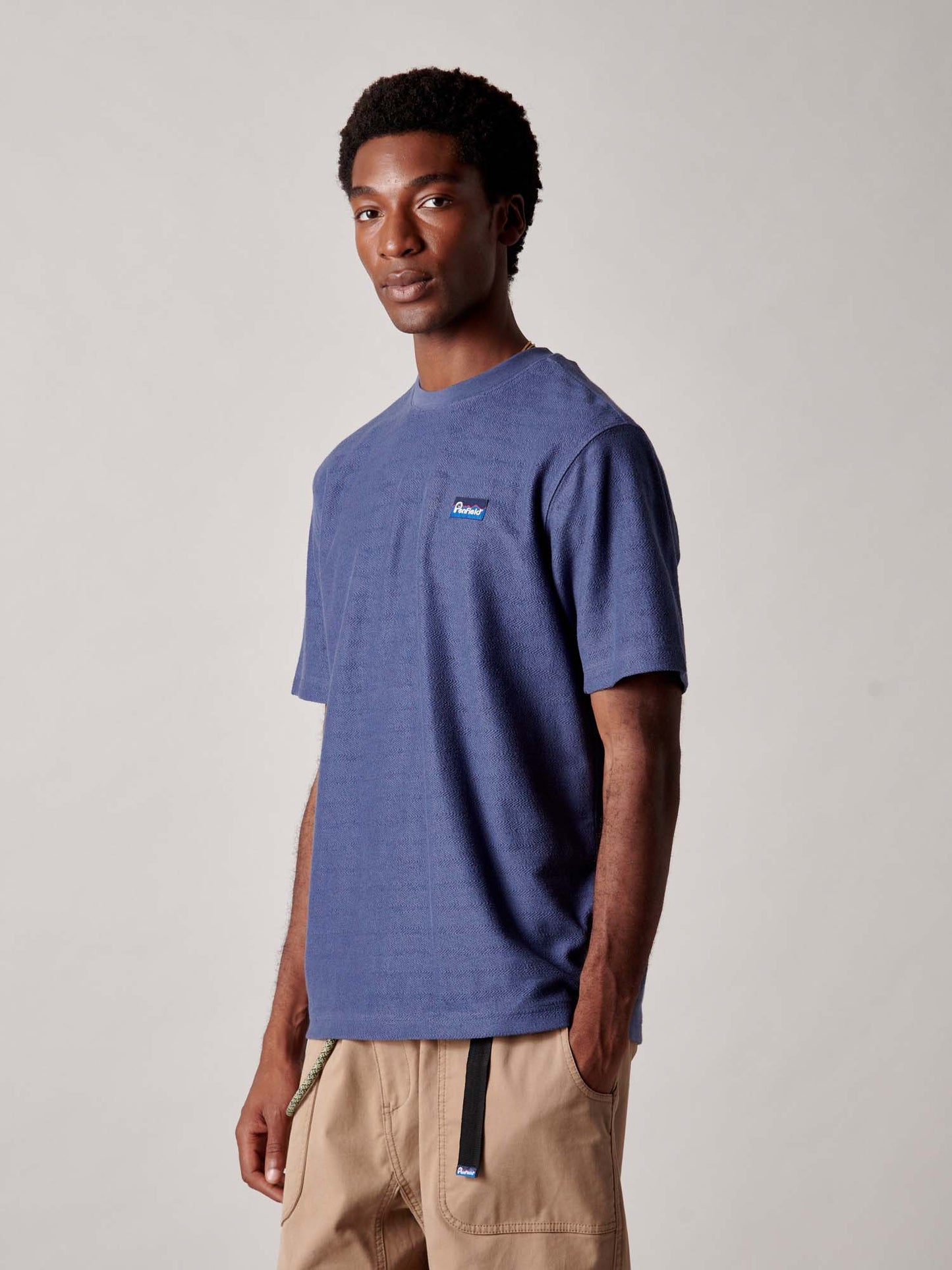Textured T-Shirt in Blue Indigo