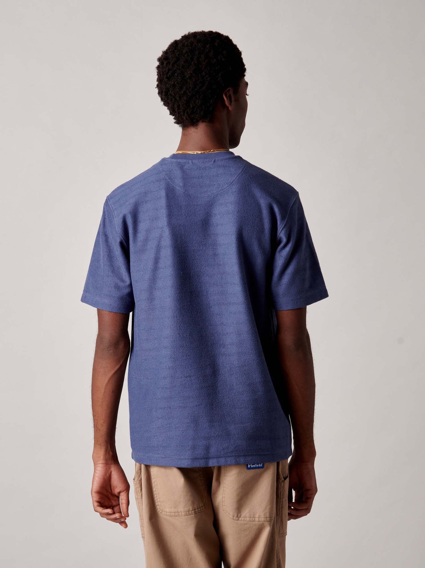Textured T-Shirt in Blue Indigo