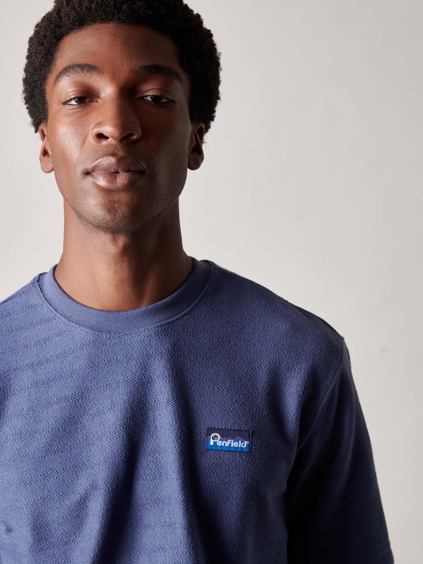Textured T-Shirt in Blue Indigo