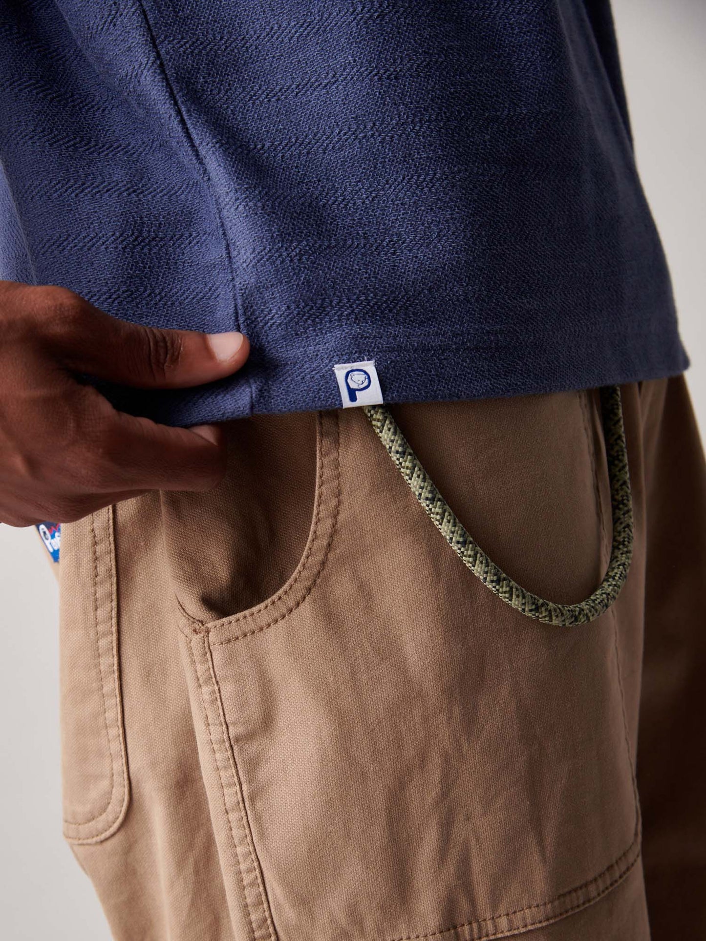 Textured T-Shirt in Blue Indigo