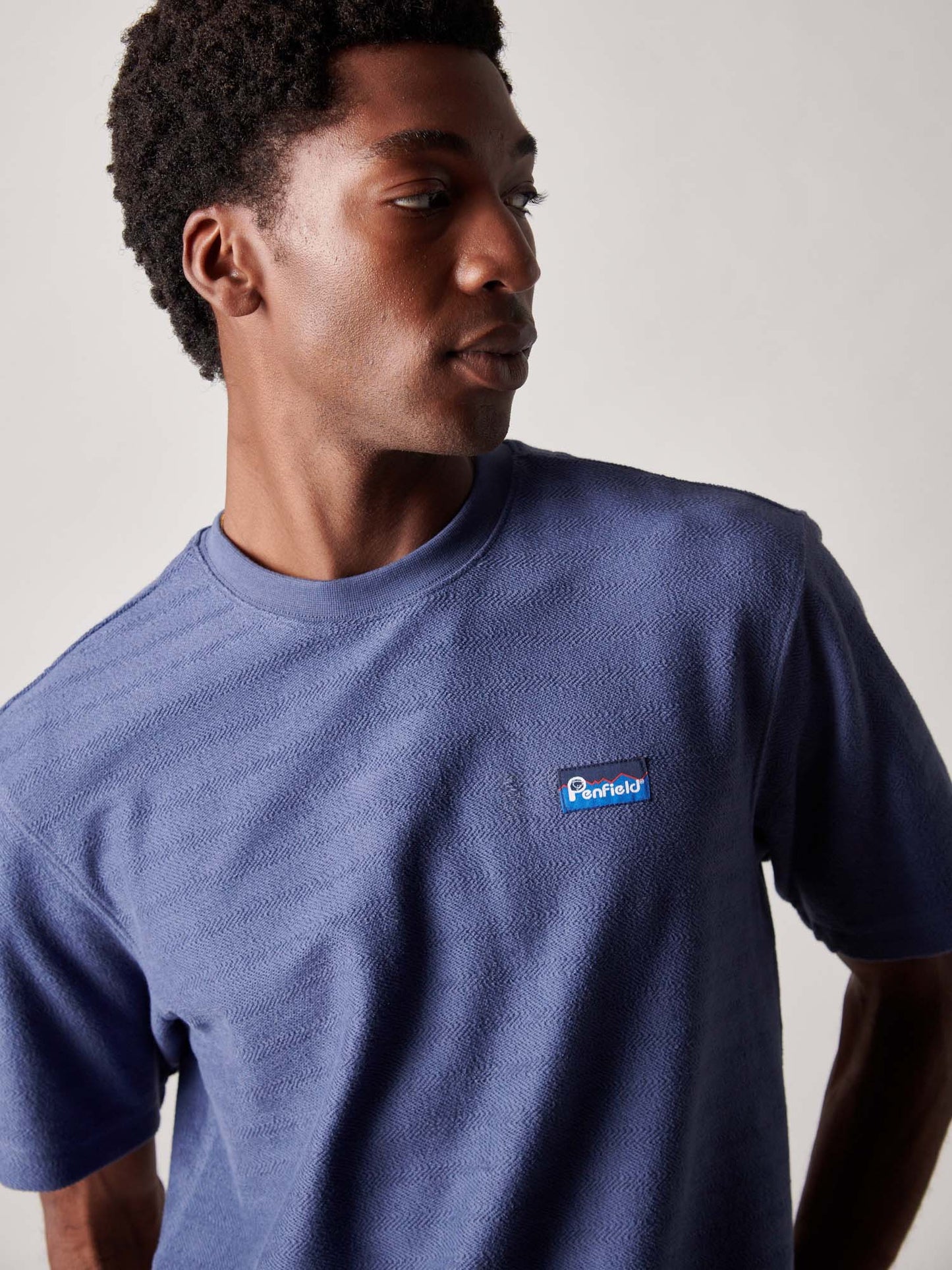 Textured T-Shirt in Blue Indigo