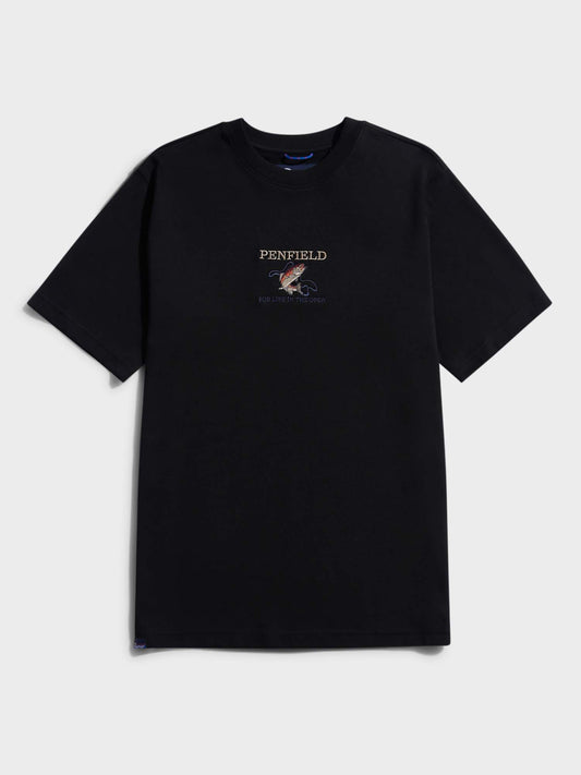 Embroidered Trout T-Shirt in Black