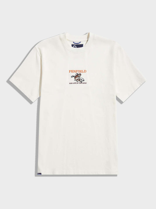 Embroidered Trout T-Shirt in Vanilla Ice