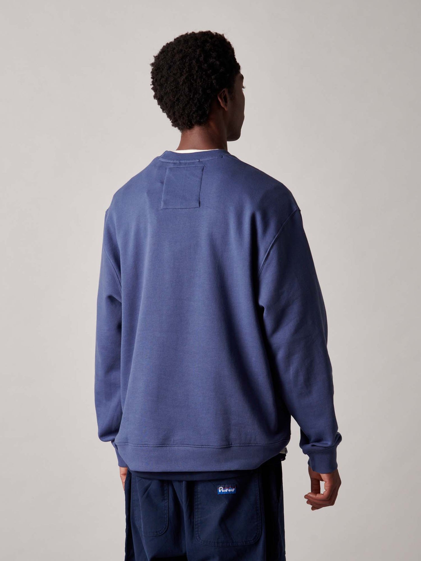 50th Anniversary Embroidered Crew in Blue Indigo