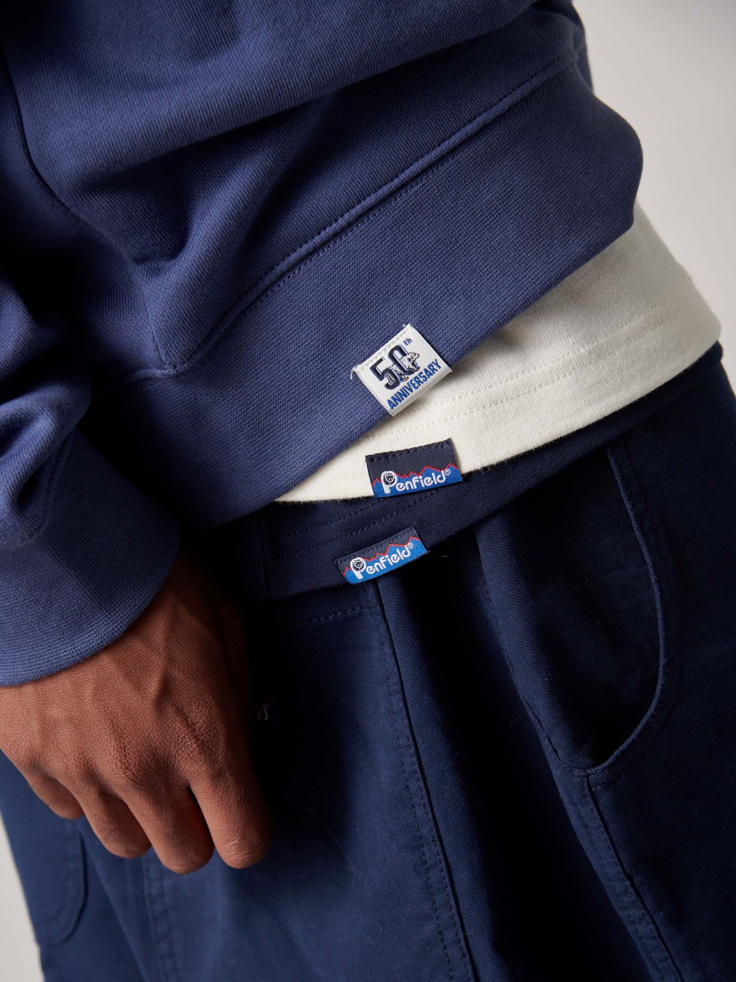 50th Anniversary Embroidered Crew in Blue Indigo