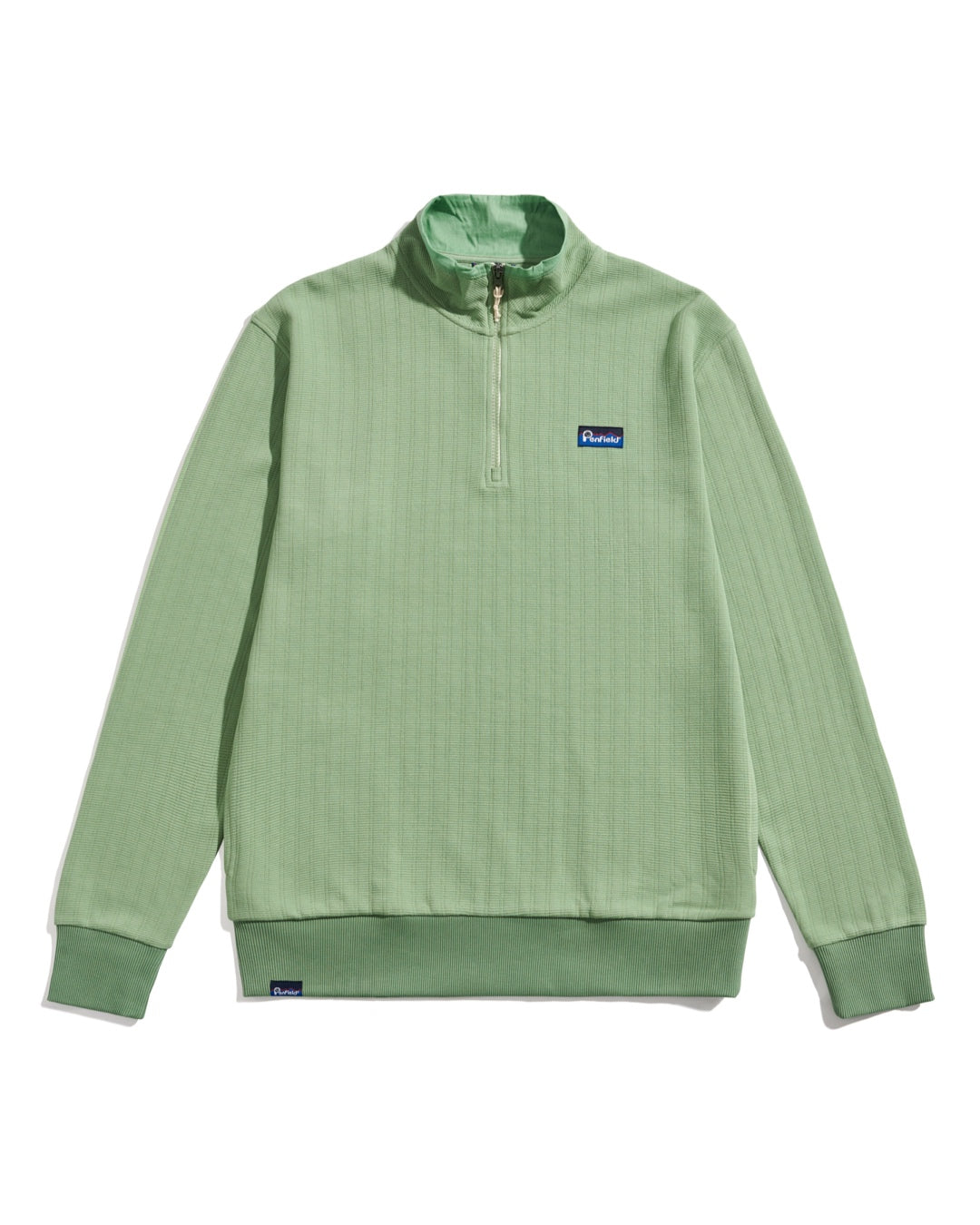 Penfield Mens Textured Stripe Half Zip Funnel in Mistletoe