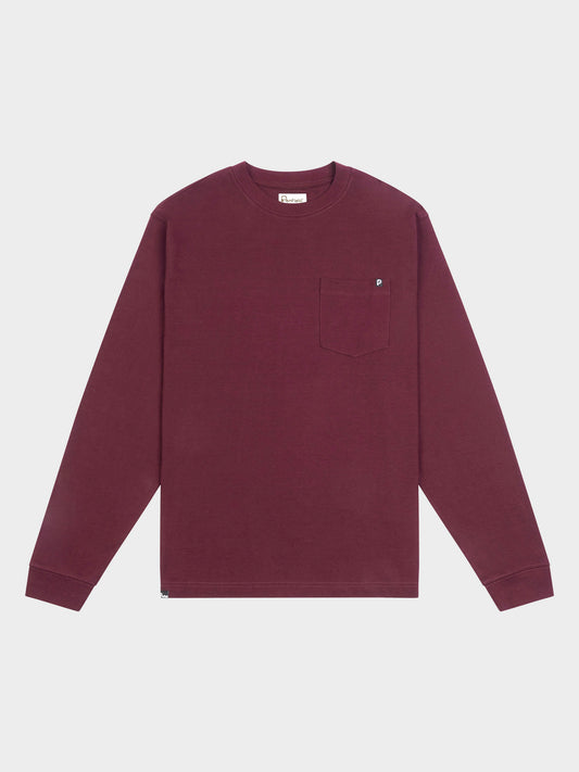 Chest Pocket Long Sleeve T-Shirt in Winetasting