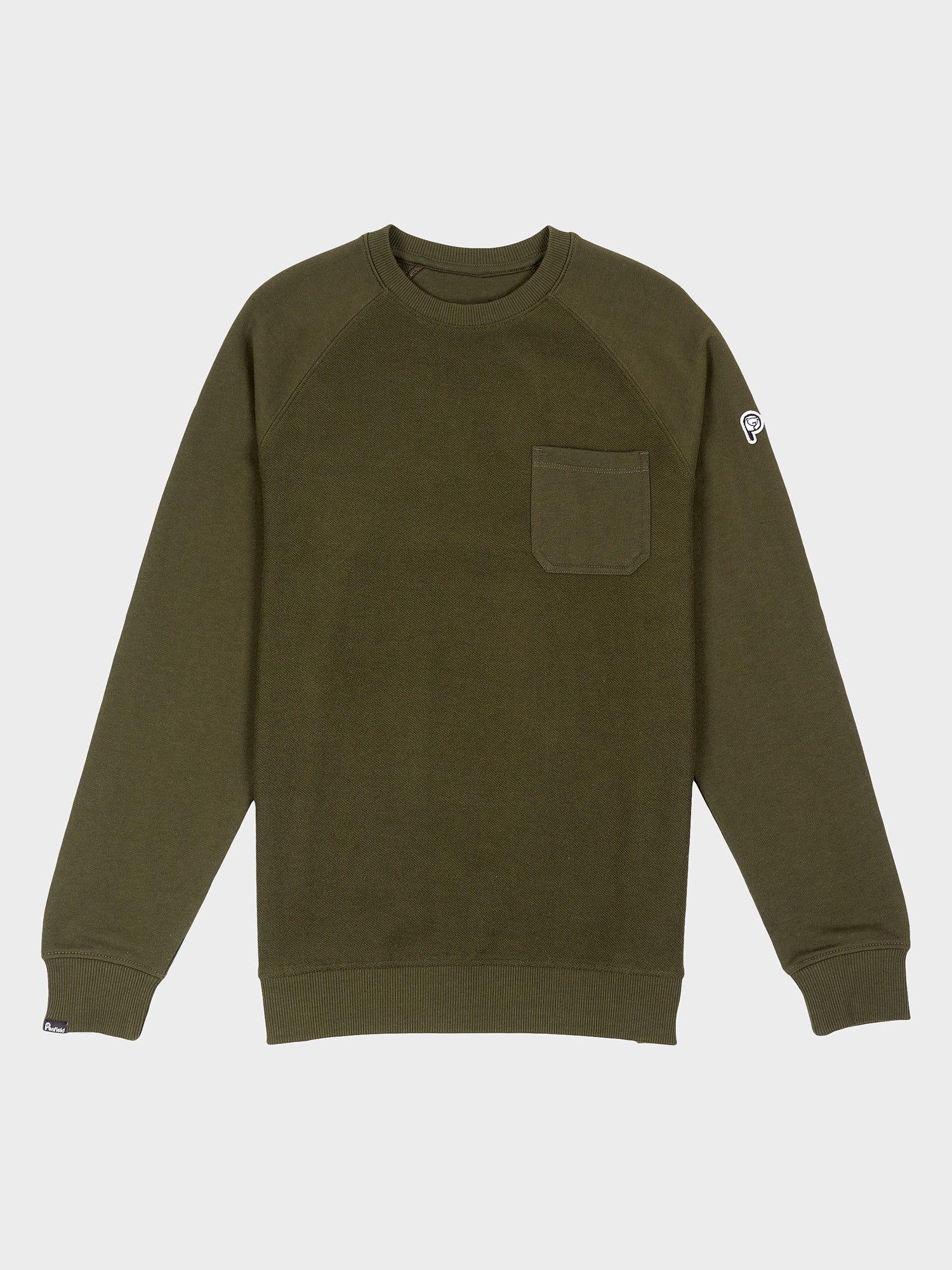 P Bear Reverse Loopback Sweater in Forest Night