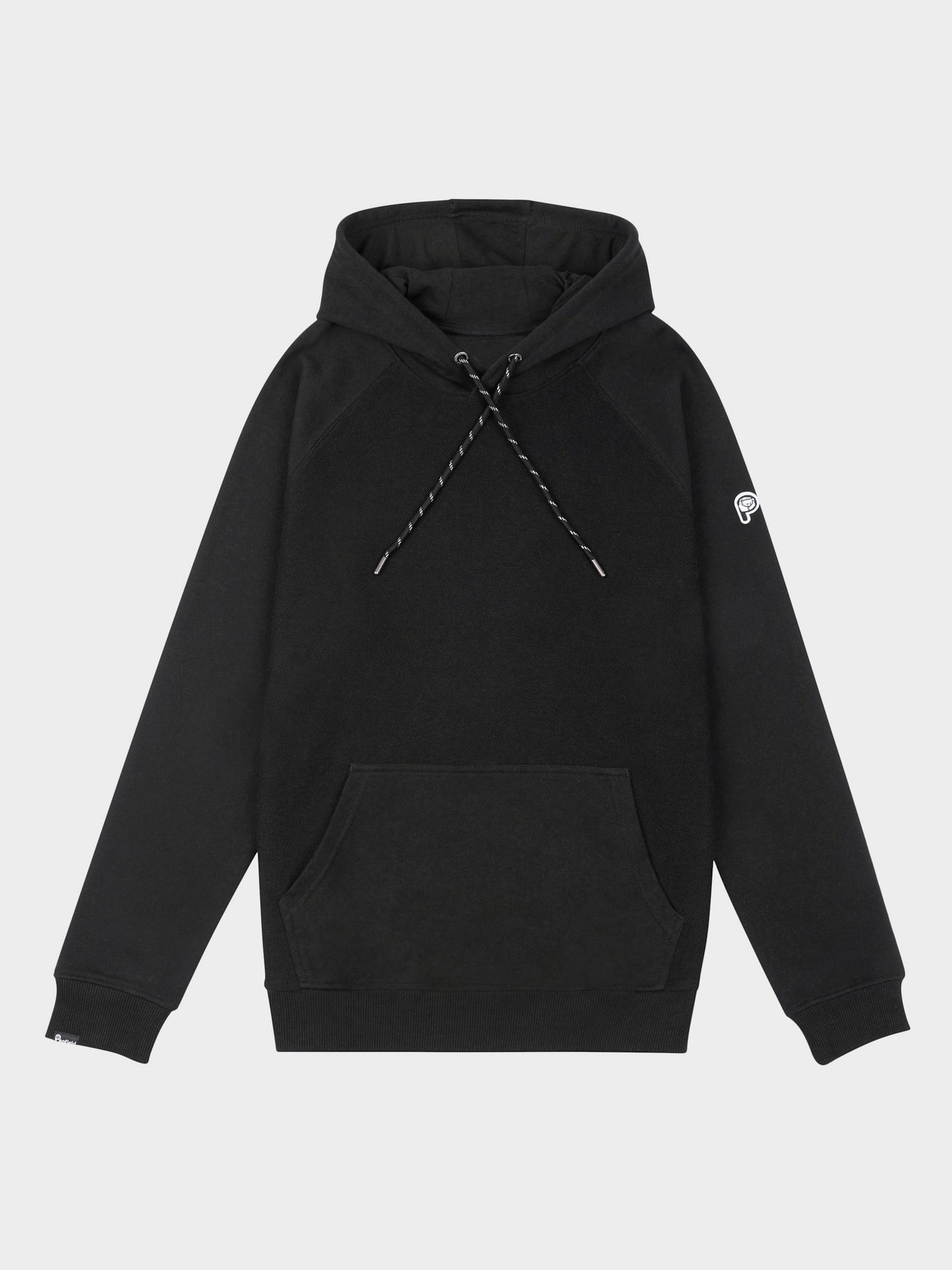 P Bear Reverse Loopback Hoodie in Black