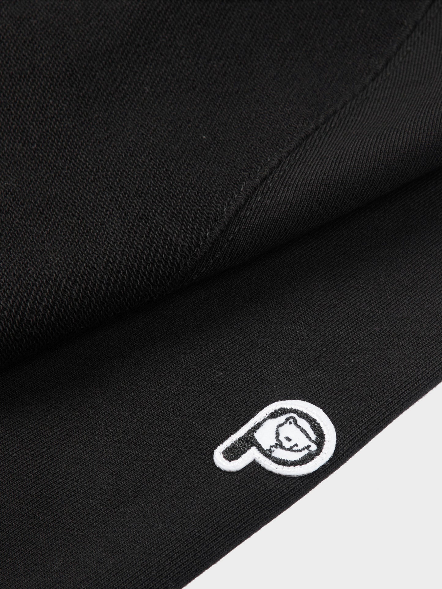 P Bear Reverse Loopback Hoodie in Black