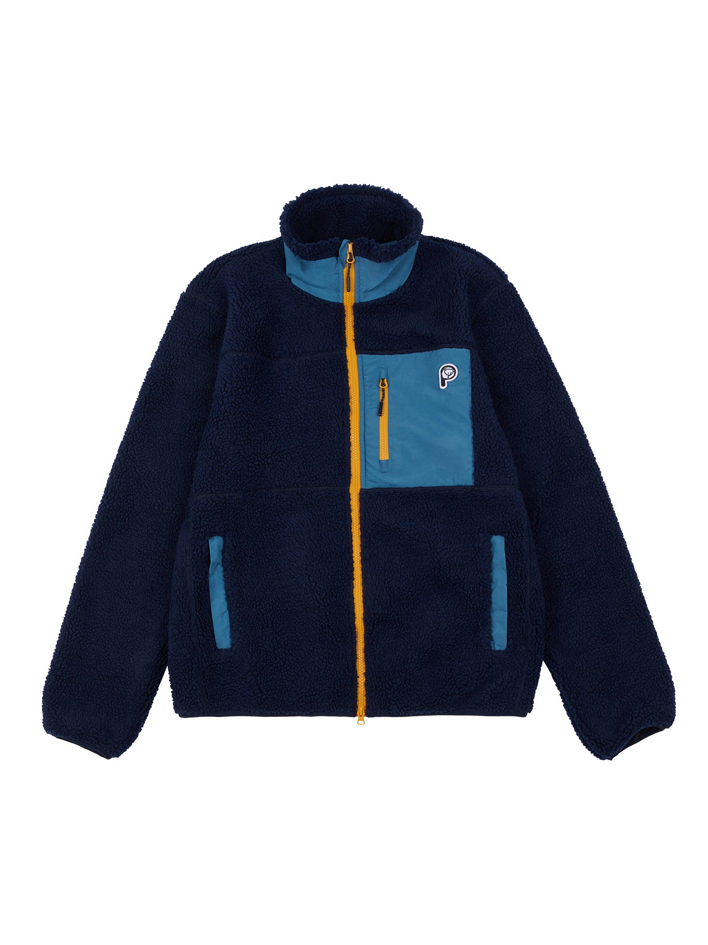 P Bear Borg Fleece Jacket in Navy Blue