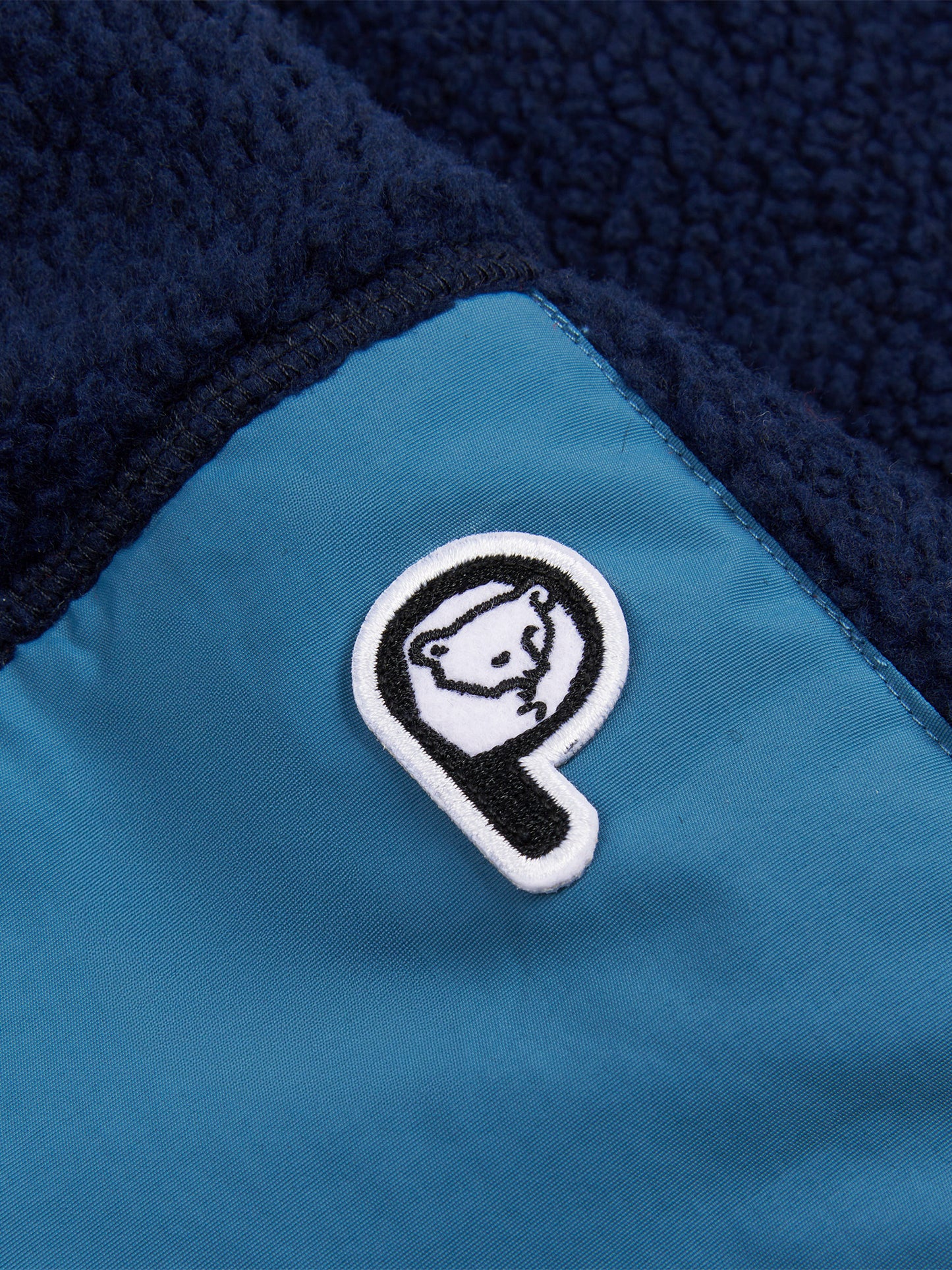 P Bear Borg Fleece Jacket in Navy Blue