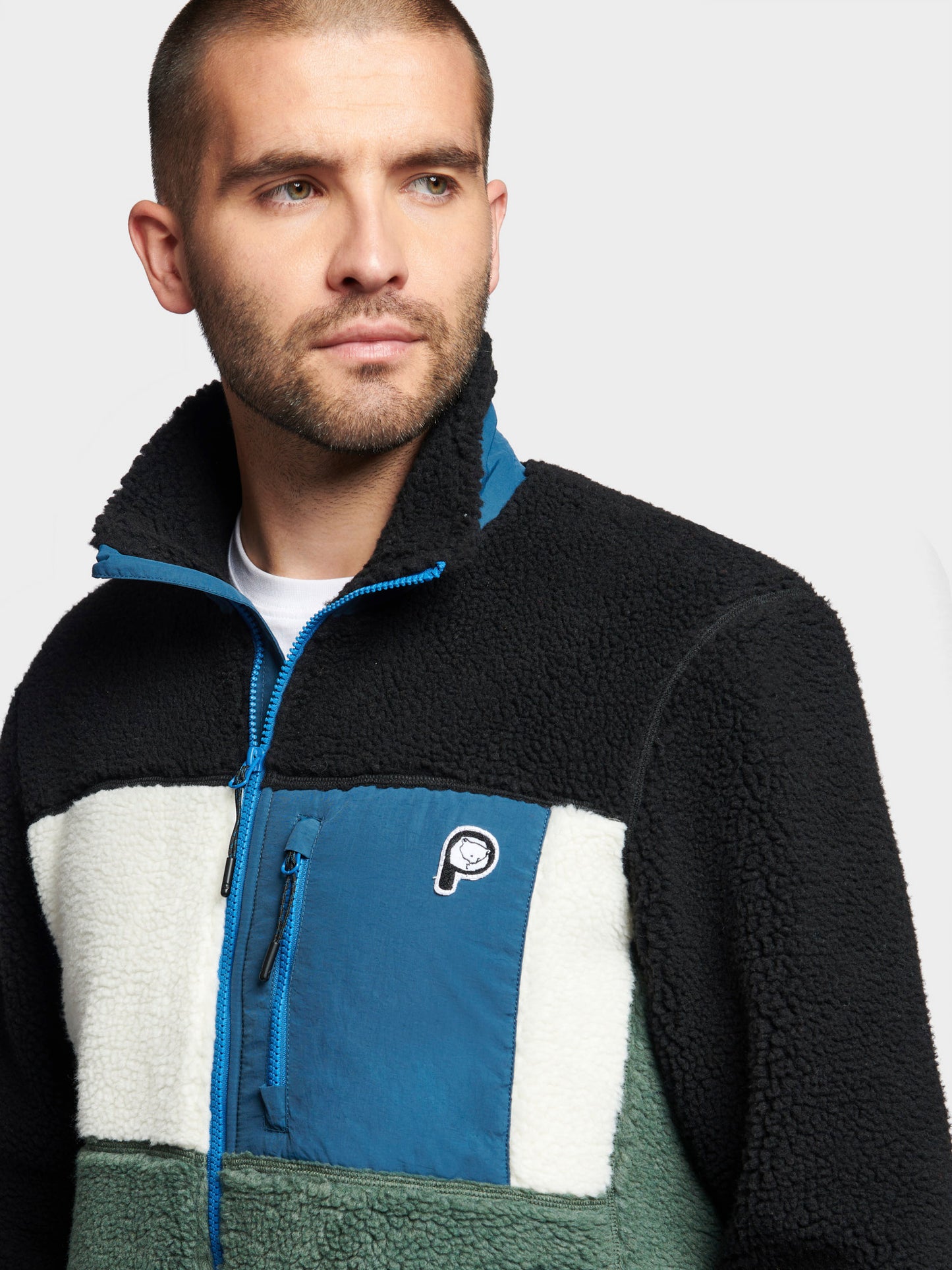 P Bear Borg Fleece Jacket in Laurel Wreath