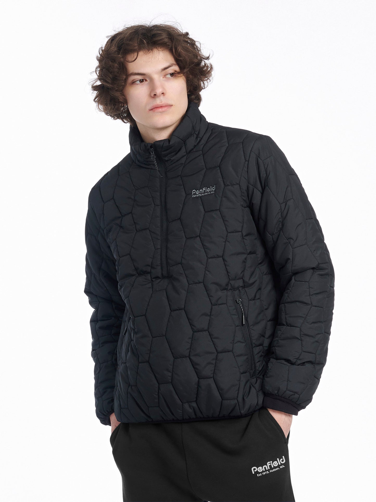 Hudson Script Overhead Jacket in Black