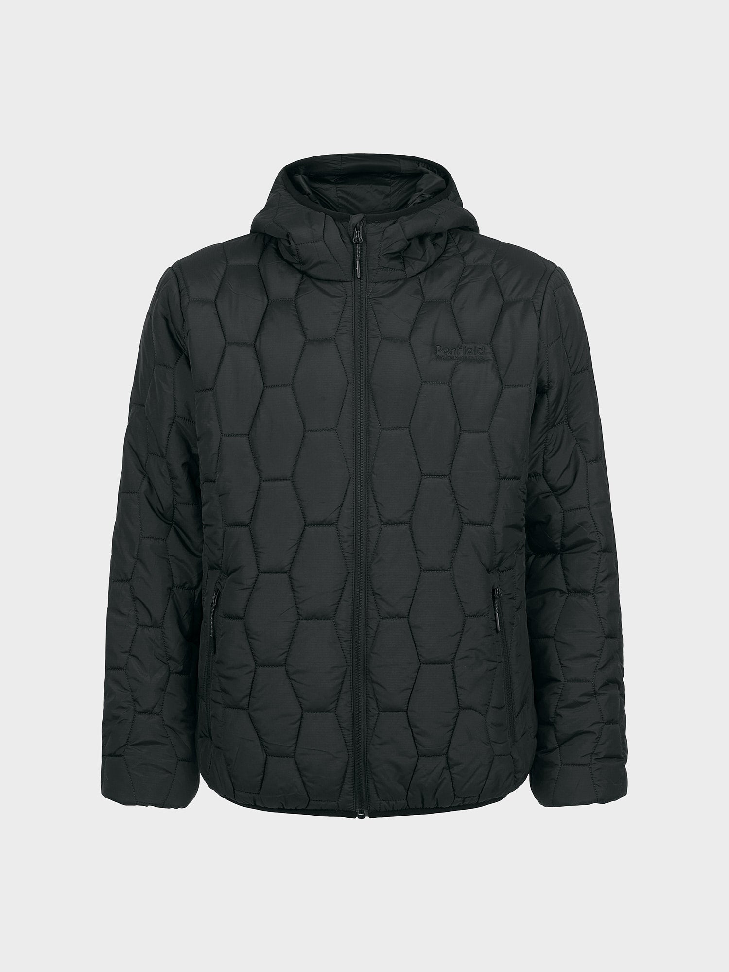 Hudson Script Hexagon Quilt Jacket in Black