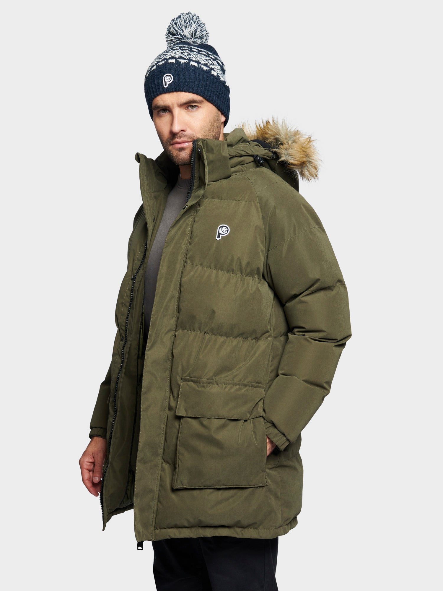 P Bear Puffer Jacket in Forest Night – Penfield - Main Image
