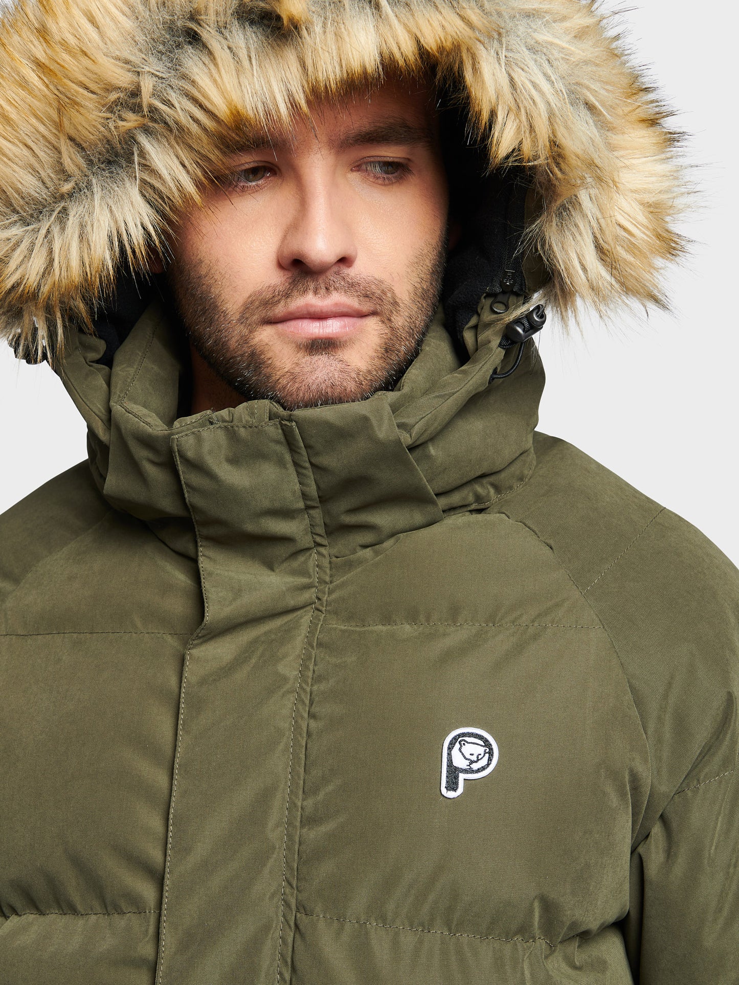 P Bear Puffer Jacket in Forest Night