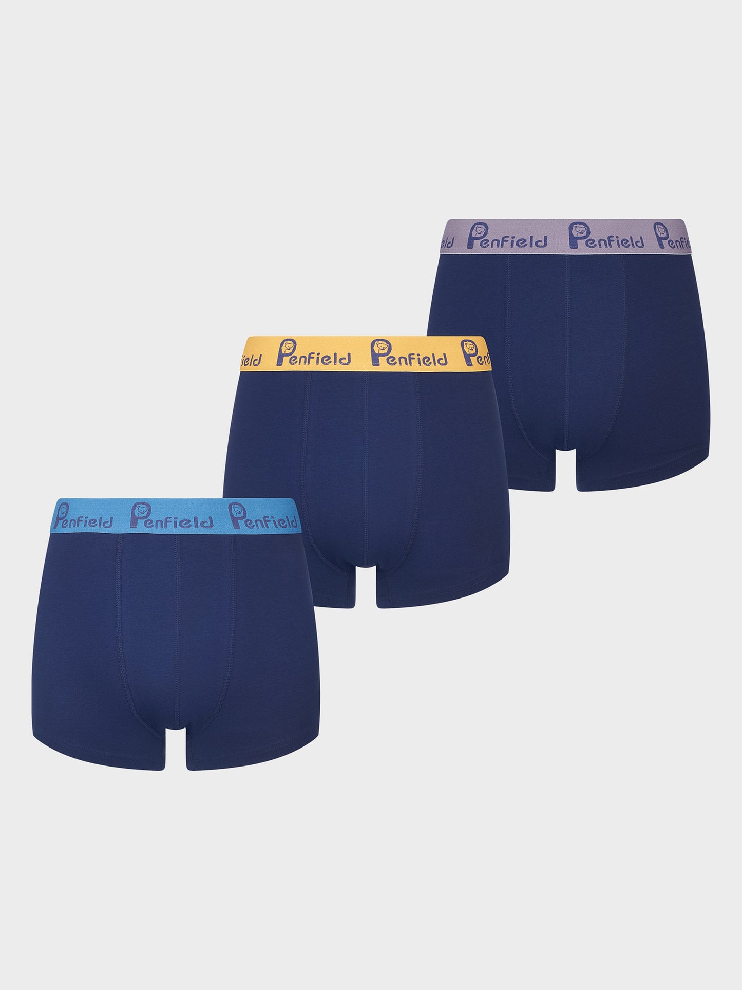 P Bear Boxer Trunks – 3 Pack in Navy Blue