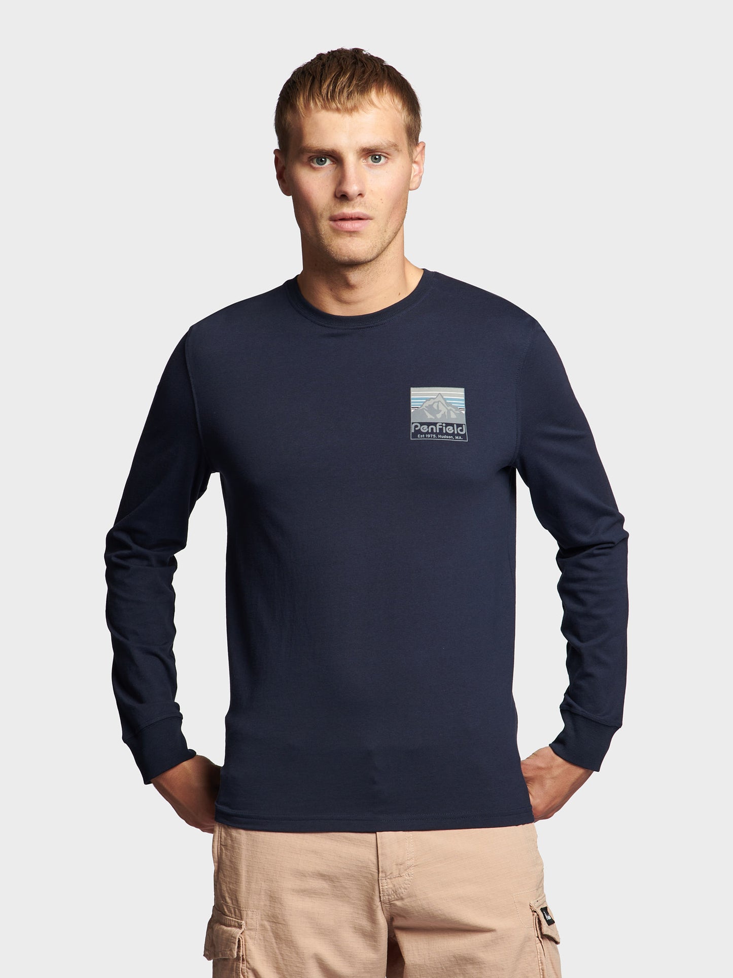 Penfield Back Graphic LS T-Shirt Navy Blue
