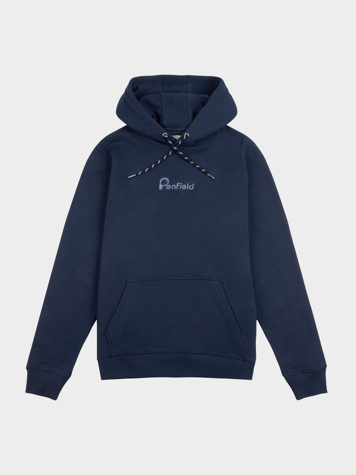 P Bear Graphic Print Hoodie in Navy Blue