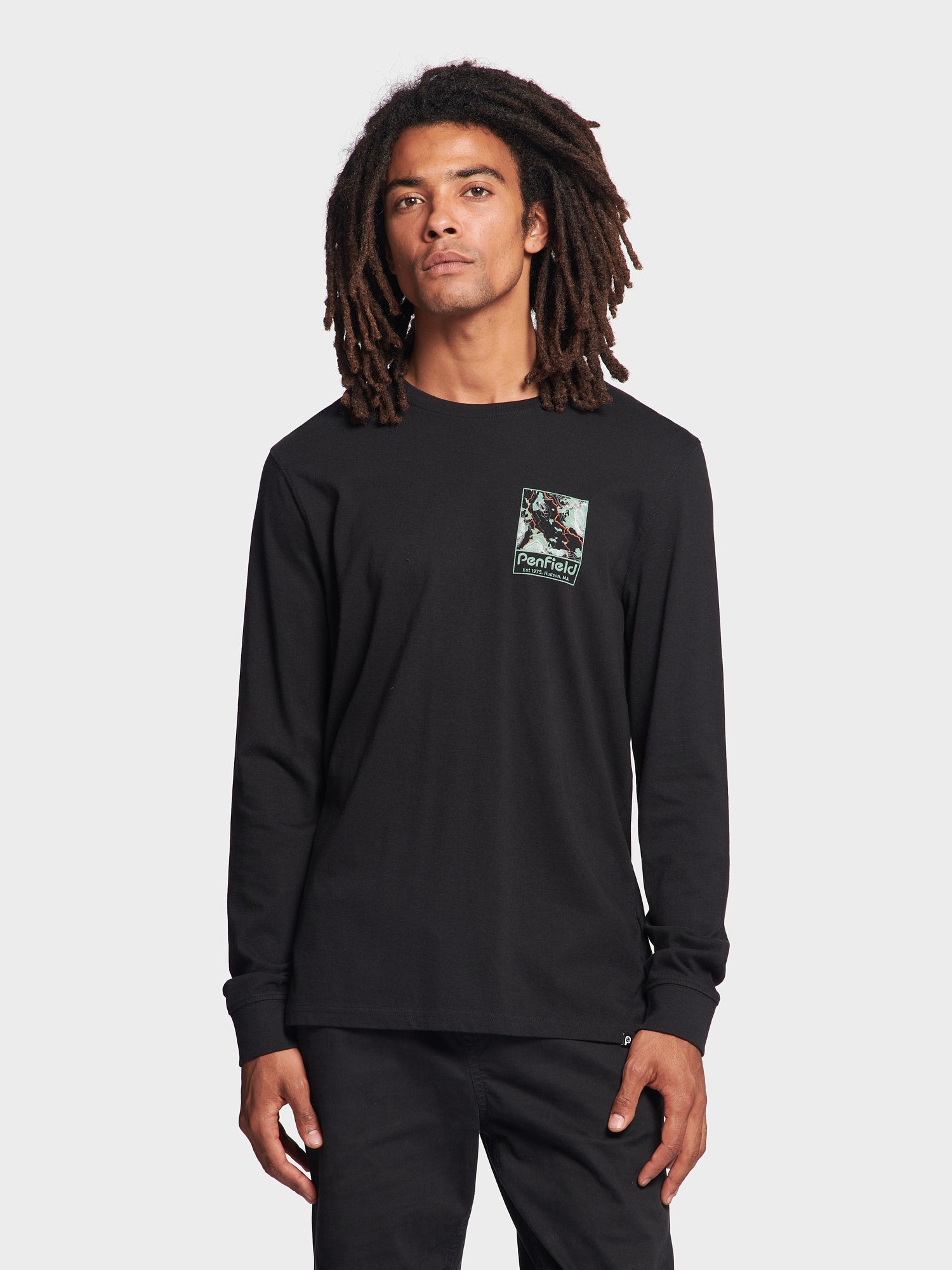 Yosemite Trail Satellite Long Sleeve T-Shirt in Black